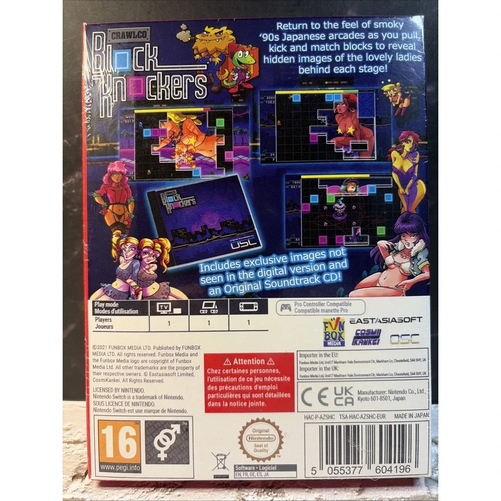 Crawlco Block Knockers Nintendo Switch New Sealed PAL Funbox Media Game CD